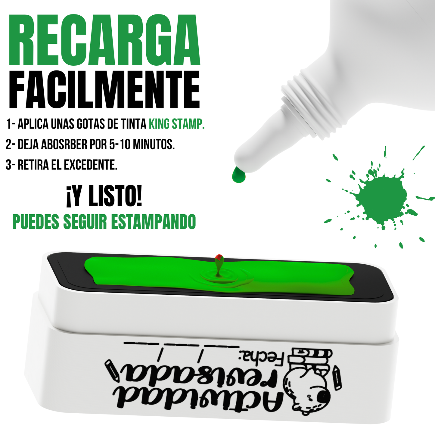 Tinta base aceite King Stamp 10 ml - Verde