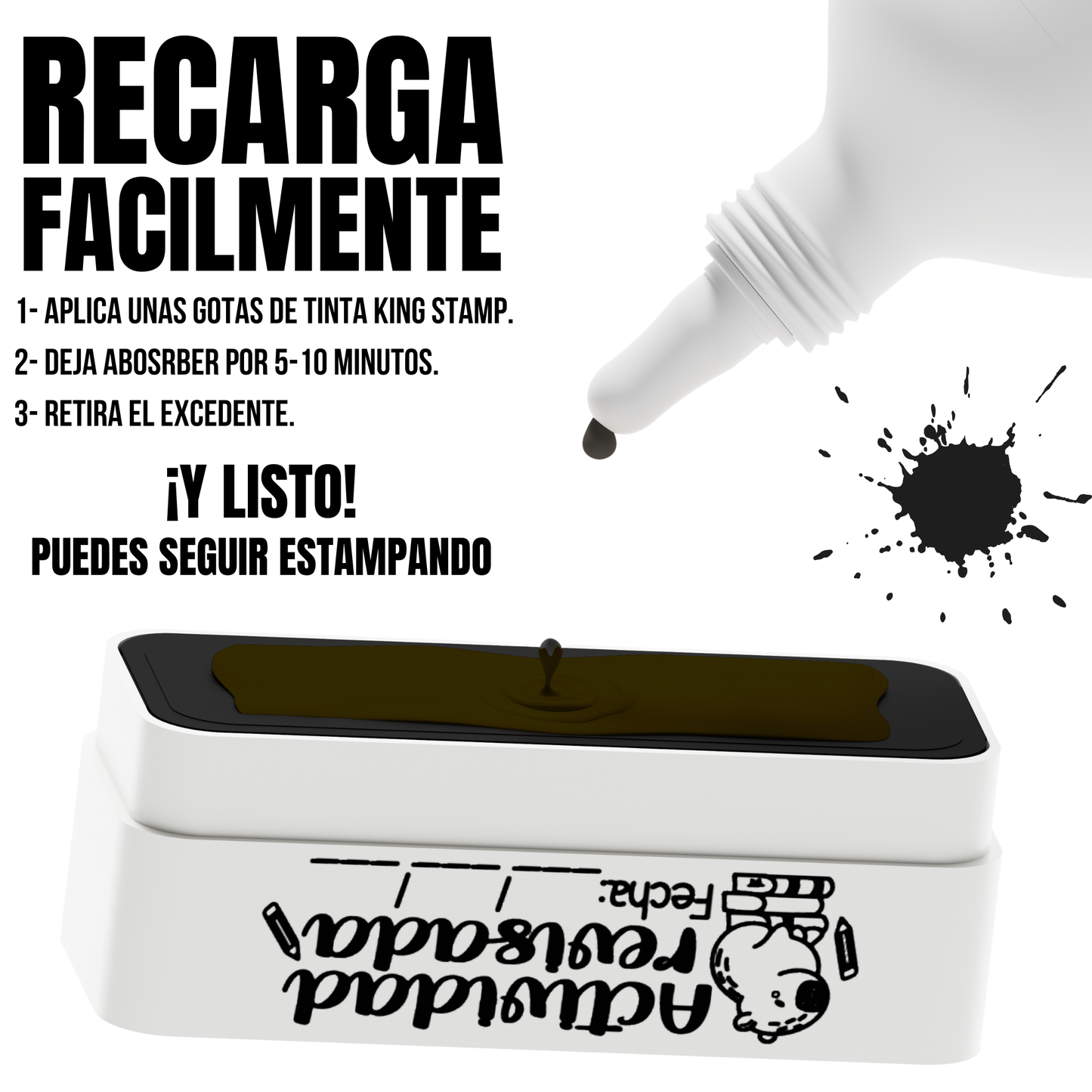 Tinta base aceite King Stamp 10 ml - Negra
