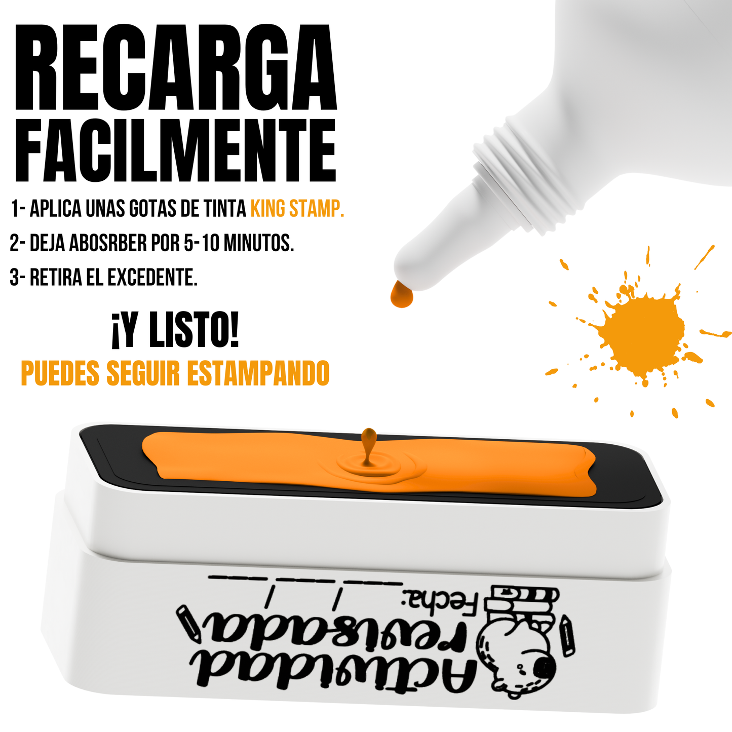 Tinta base aceite King Stamp 10 ml - Naranja