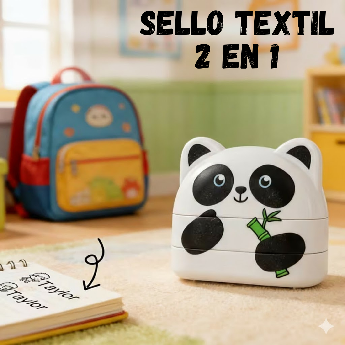 Sello para ropa 2 en 1 King Stamp - Panda