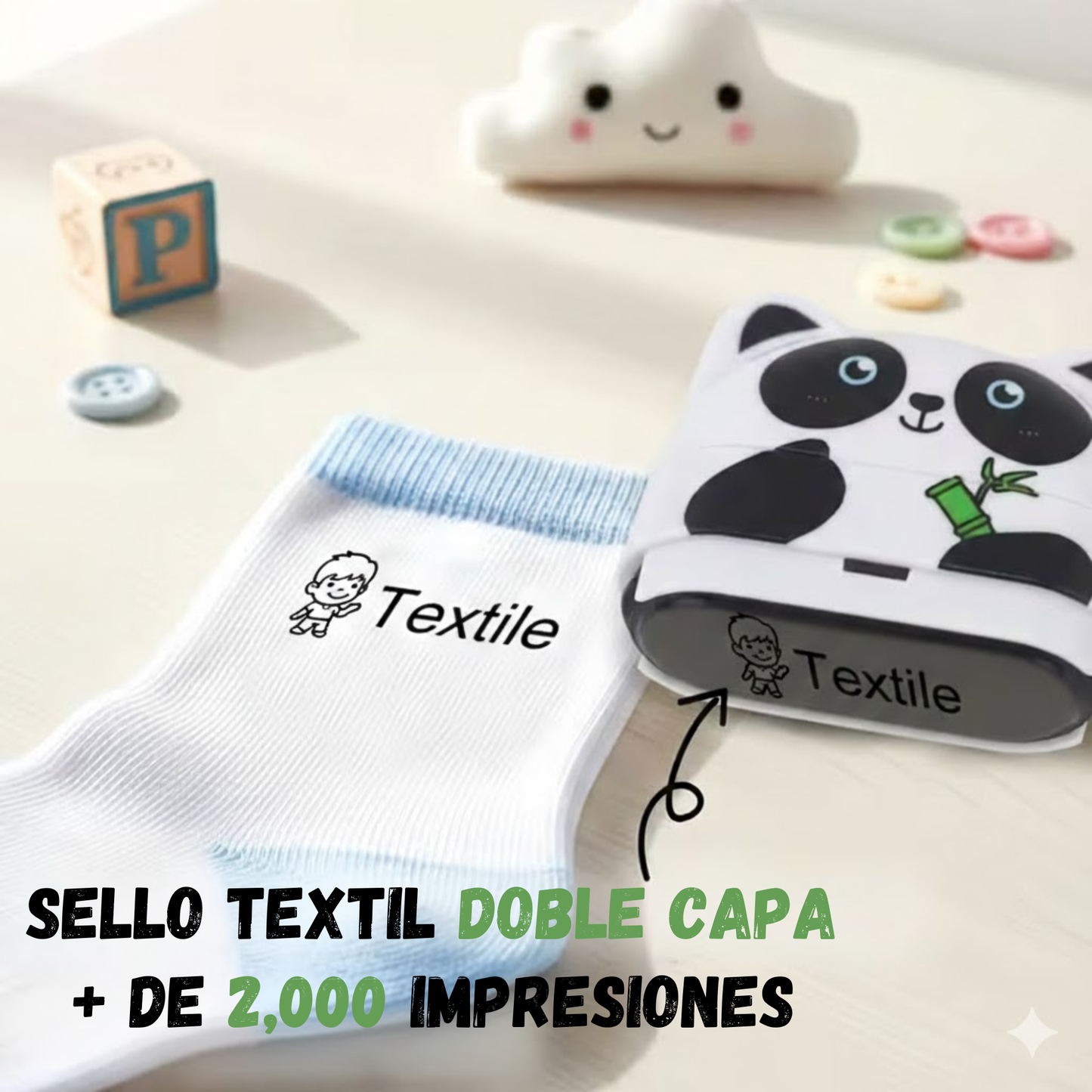 Sello para ropa 2 en 1 King Stamp - Panda