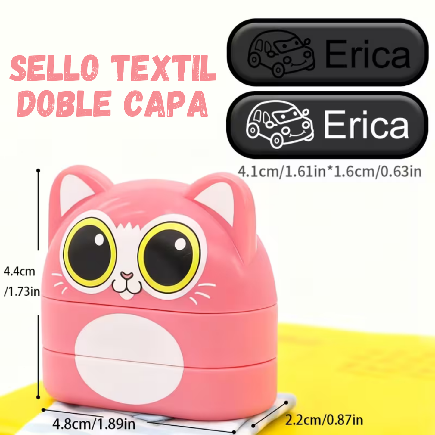 Sello para ropa 2 en 1 King Stamp - Gato