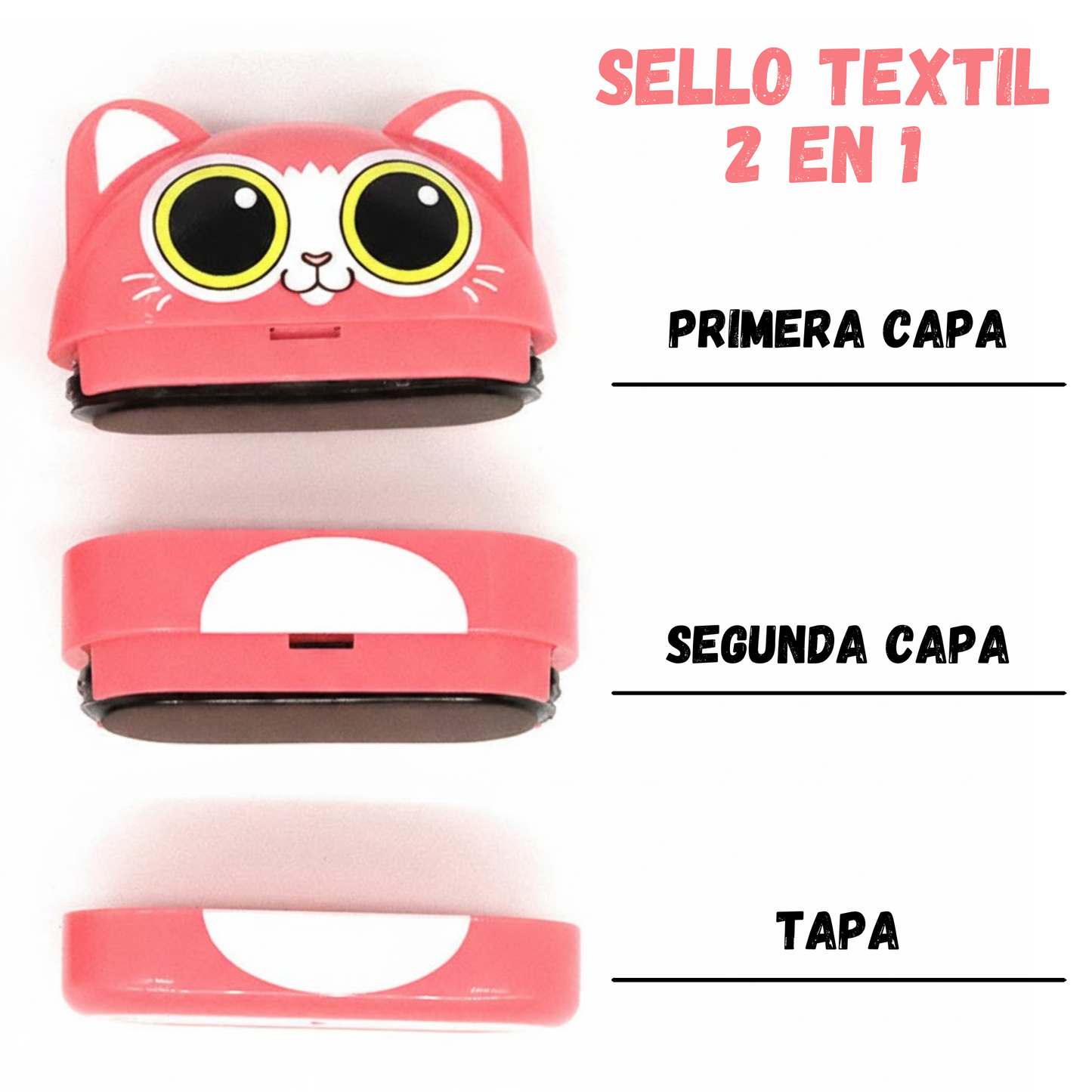 Sello para ropa 2 en 1 King Stamp - Gato