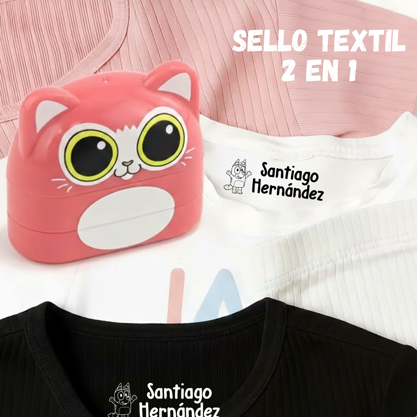 Sello para ropa 2 en 1 King Stamp - Gato