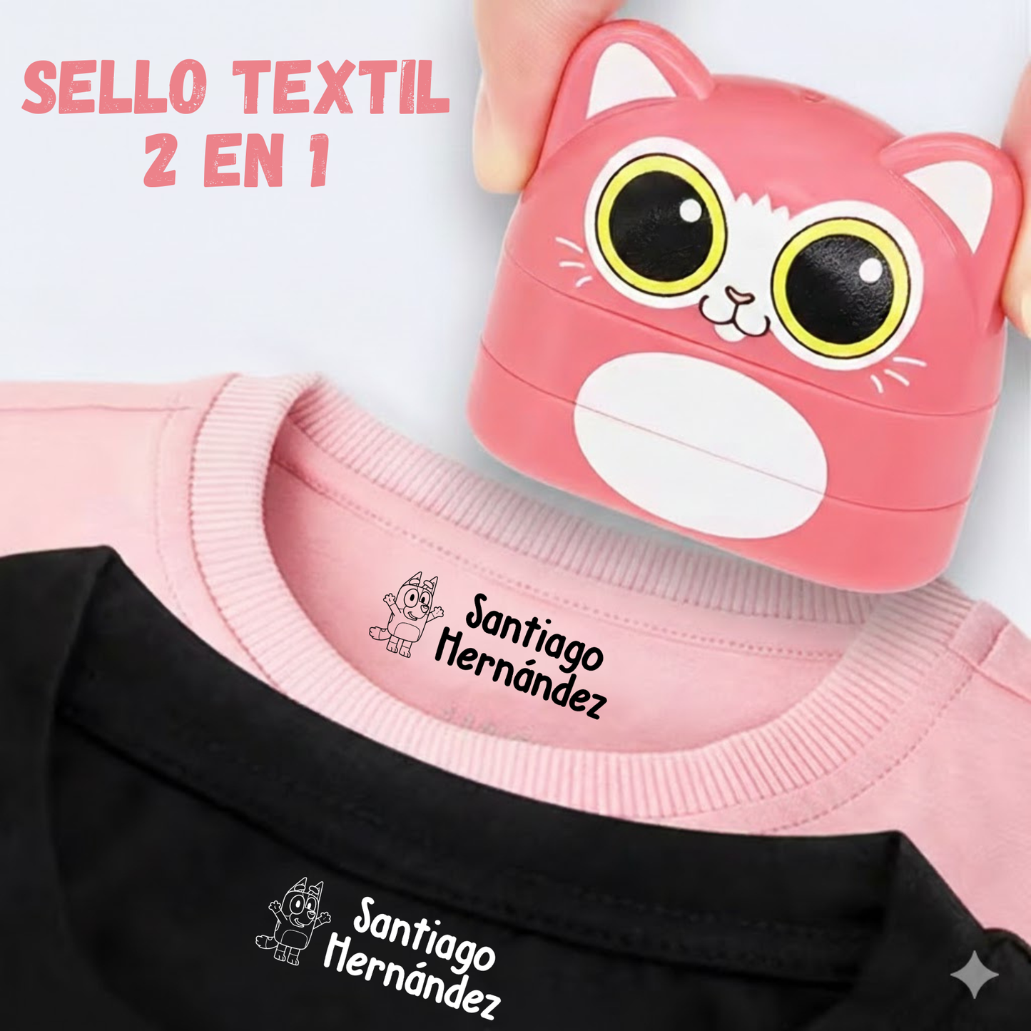 Sello para ropa 2 en 1 King Stamp - Gato