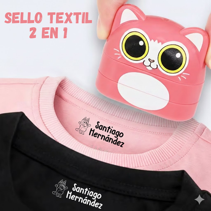 Sello para ropa 2 en 1 King Stamp - Gato