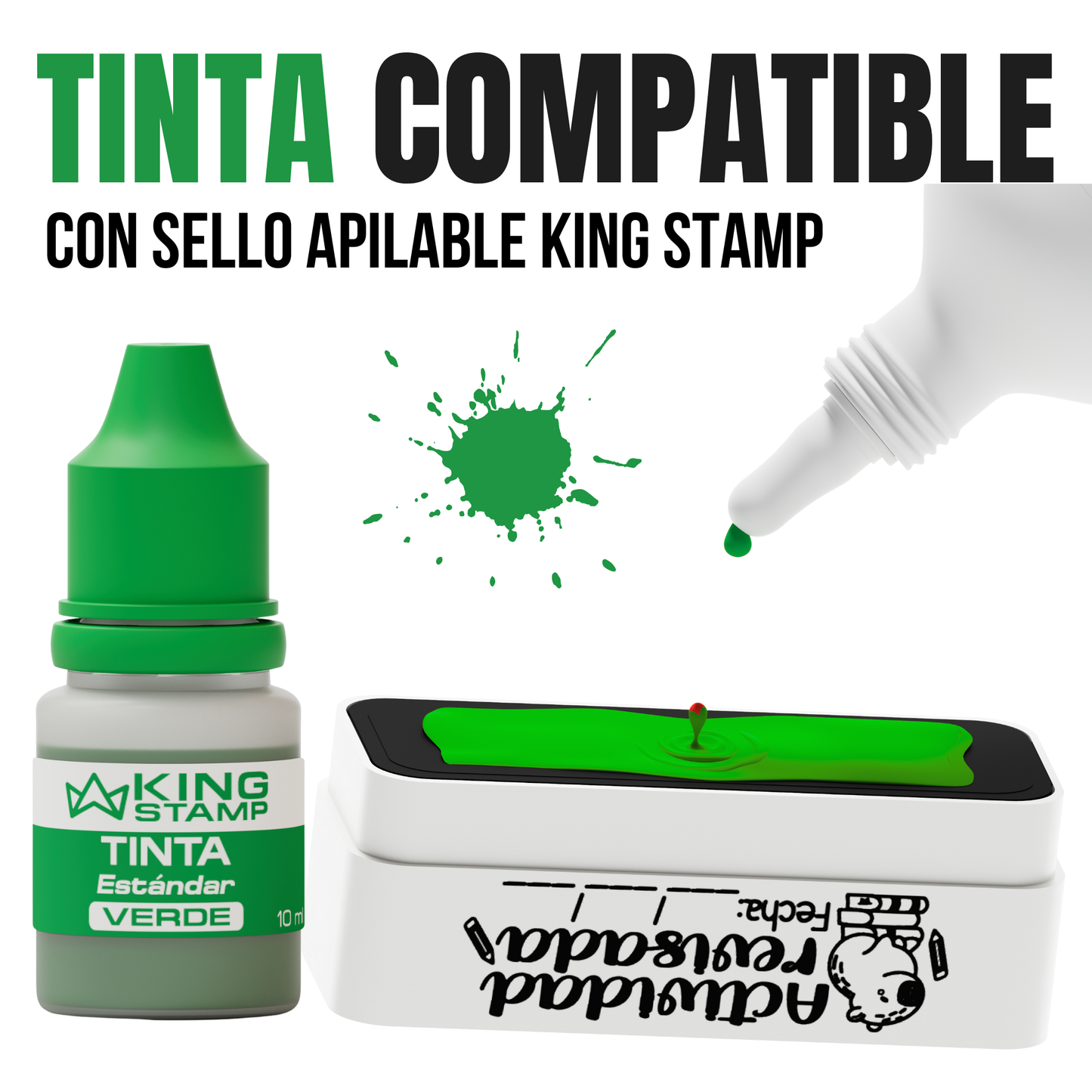 Tinta base aceite King Stamp 10 ml - Verde