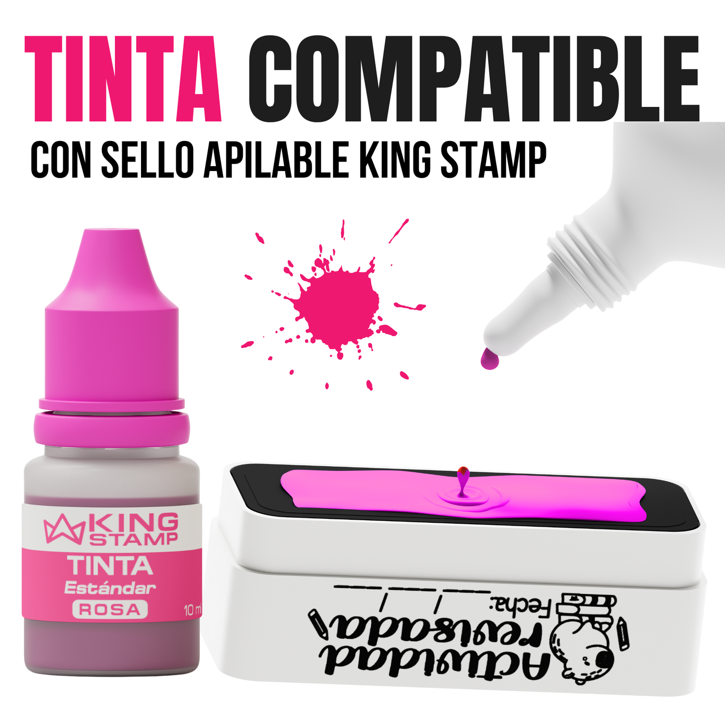 Tinta base aceite King Stamp 10 ml - Rosa
