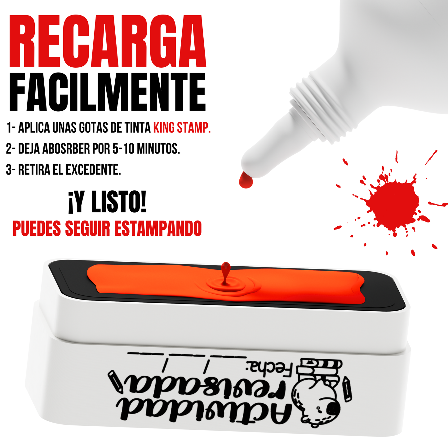 Tinta base aceite King Stamp 10 ml - Roja