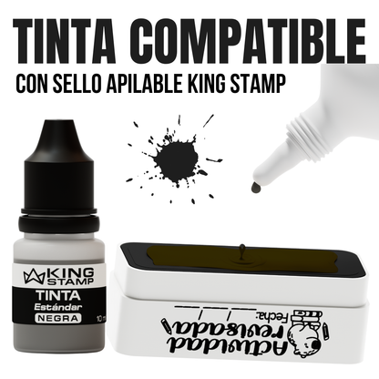 Tinta base aceite King Stamp 10 ml - Negra