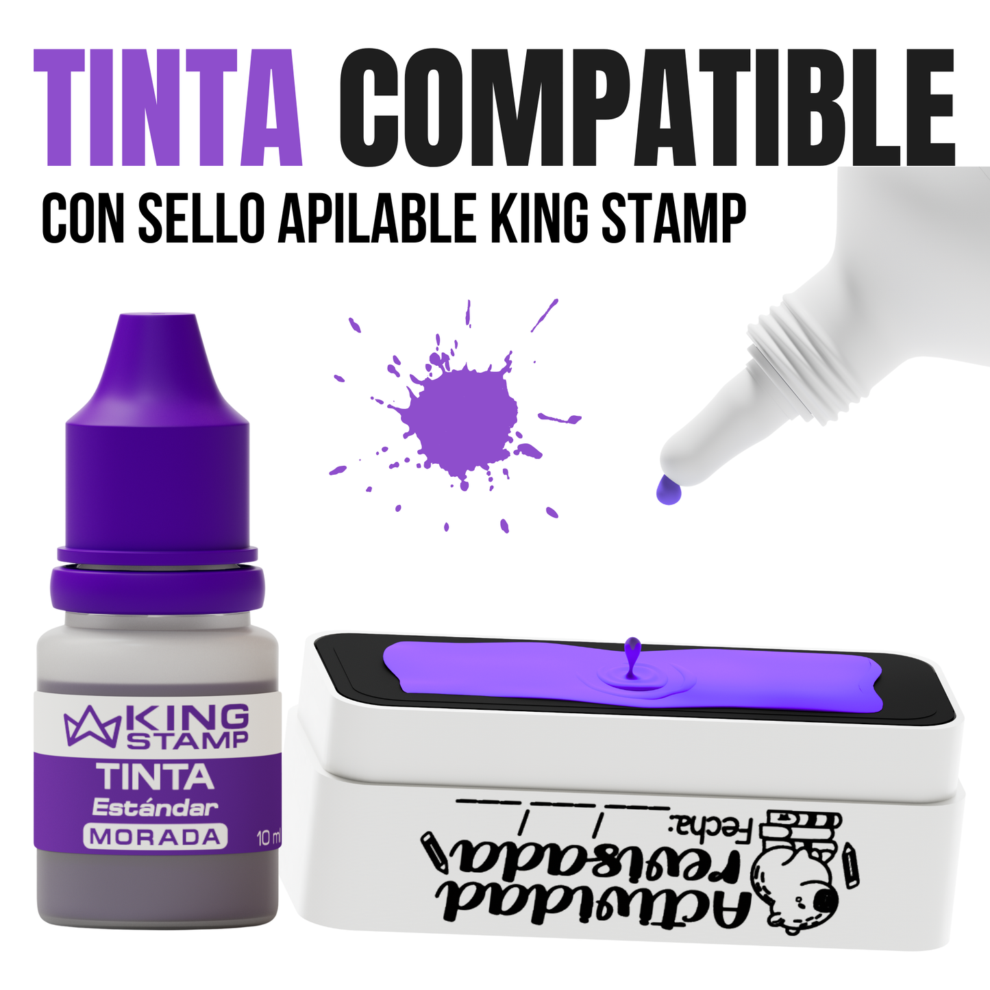 Tinta base aceite King Stamp 10 ml - Morada