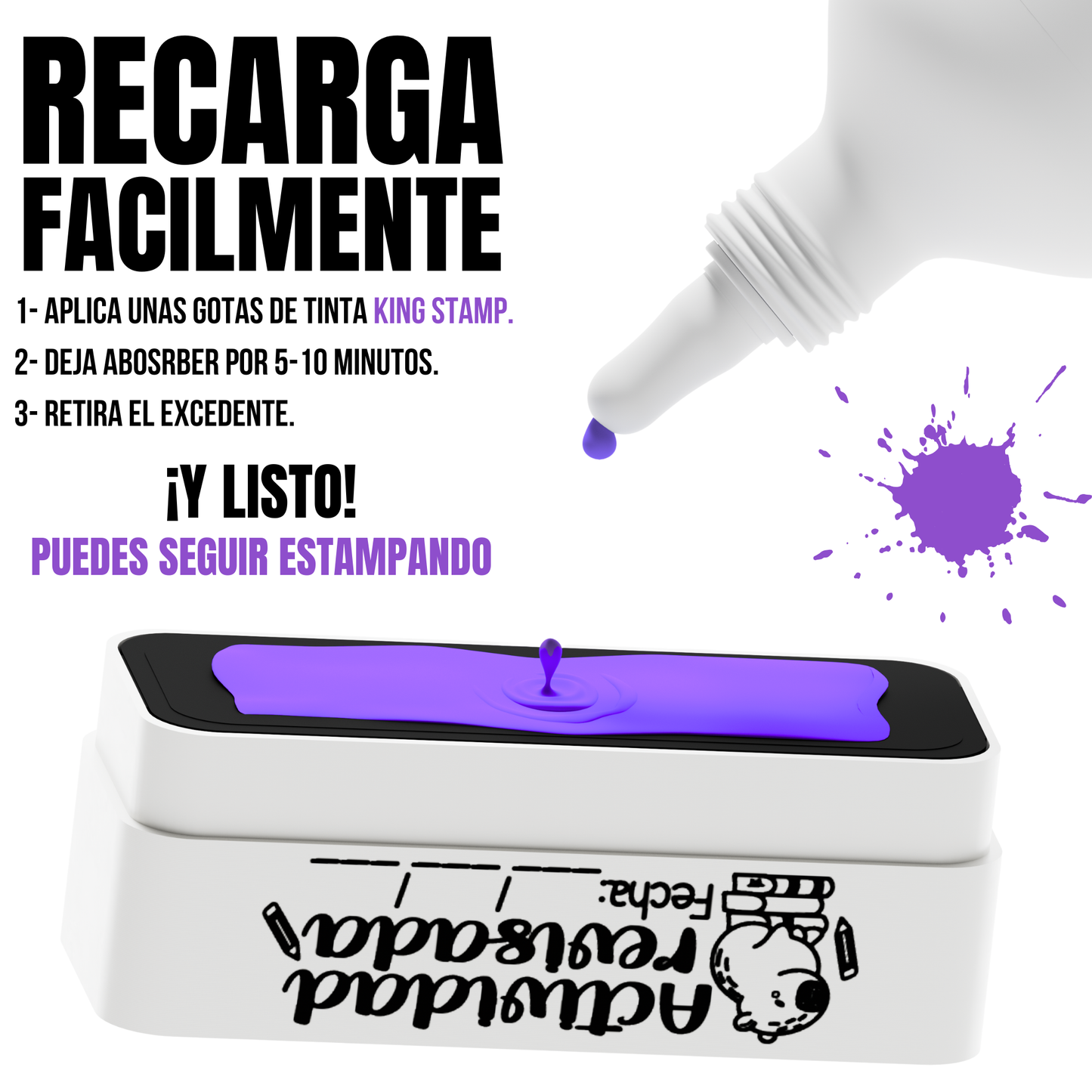 Tinta base aceite King Stamp 10 ml - Morada