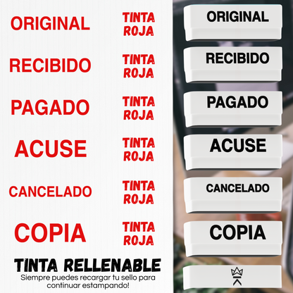 Sello apilable 6 en 1 King Stamp - Texto Comercial