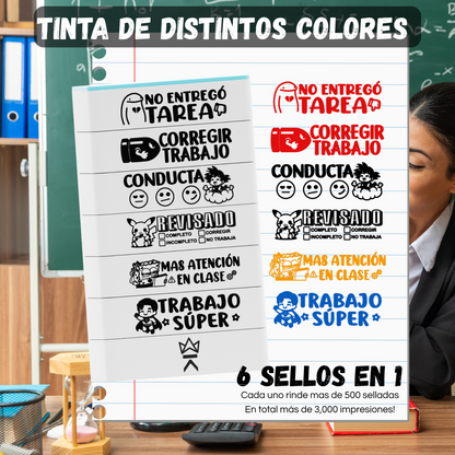 Sello apilable 6 en 1 King Stamp - Maestros 1