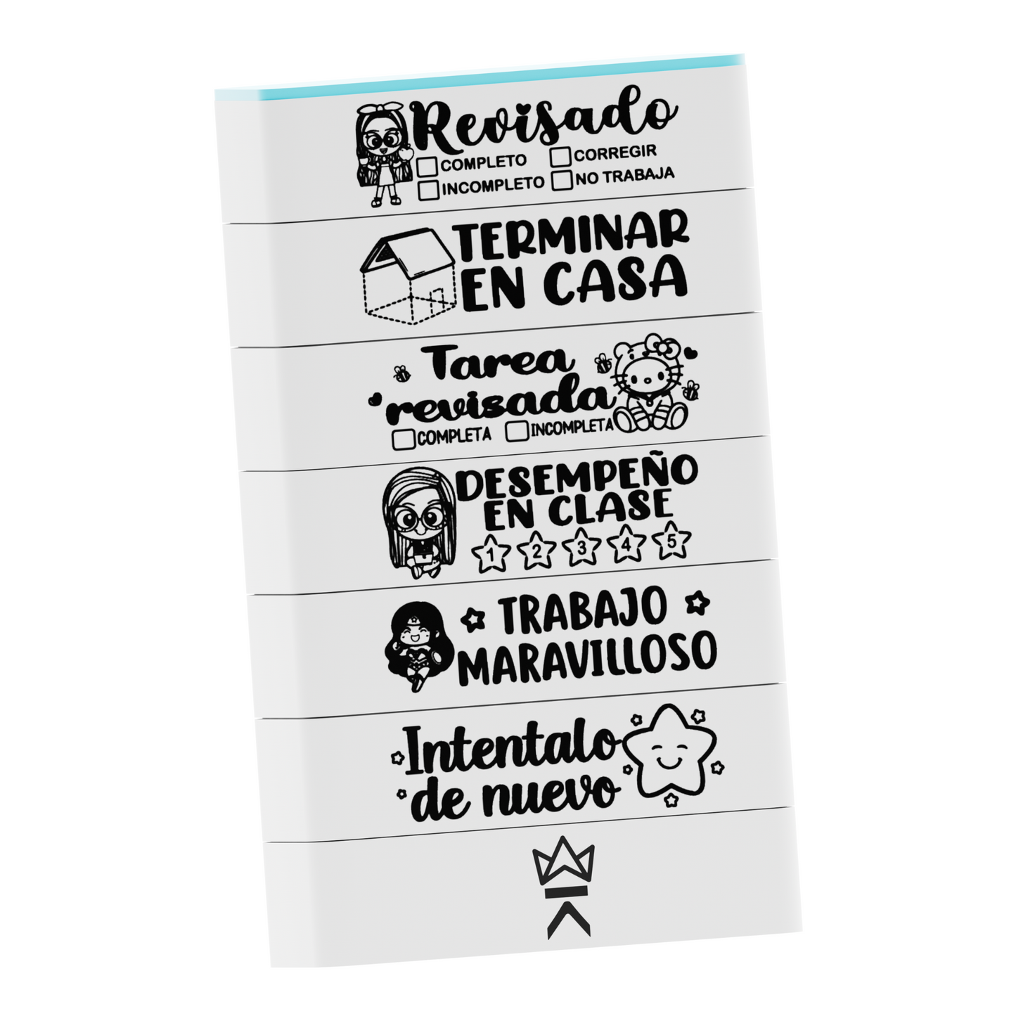 Sello apilable 6 en 1 King Stamp - Maestras 1