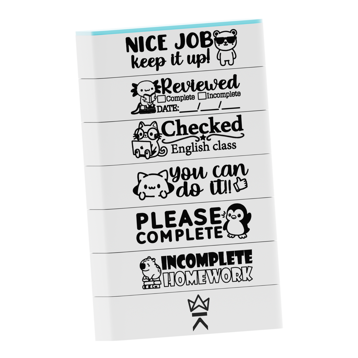 Sello apilable 6 en 1 King Stamp - English