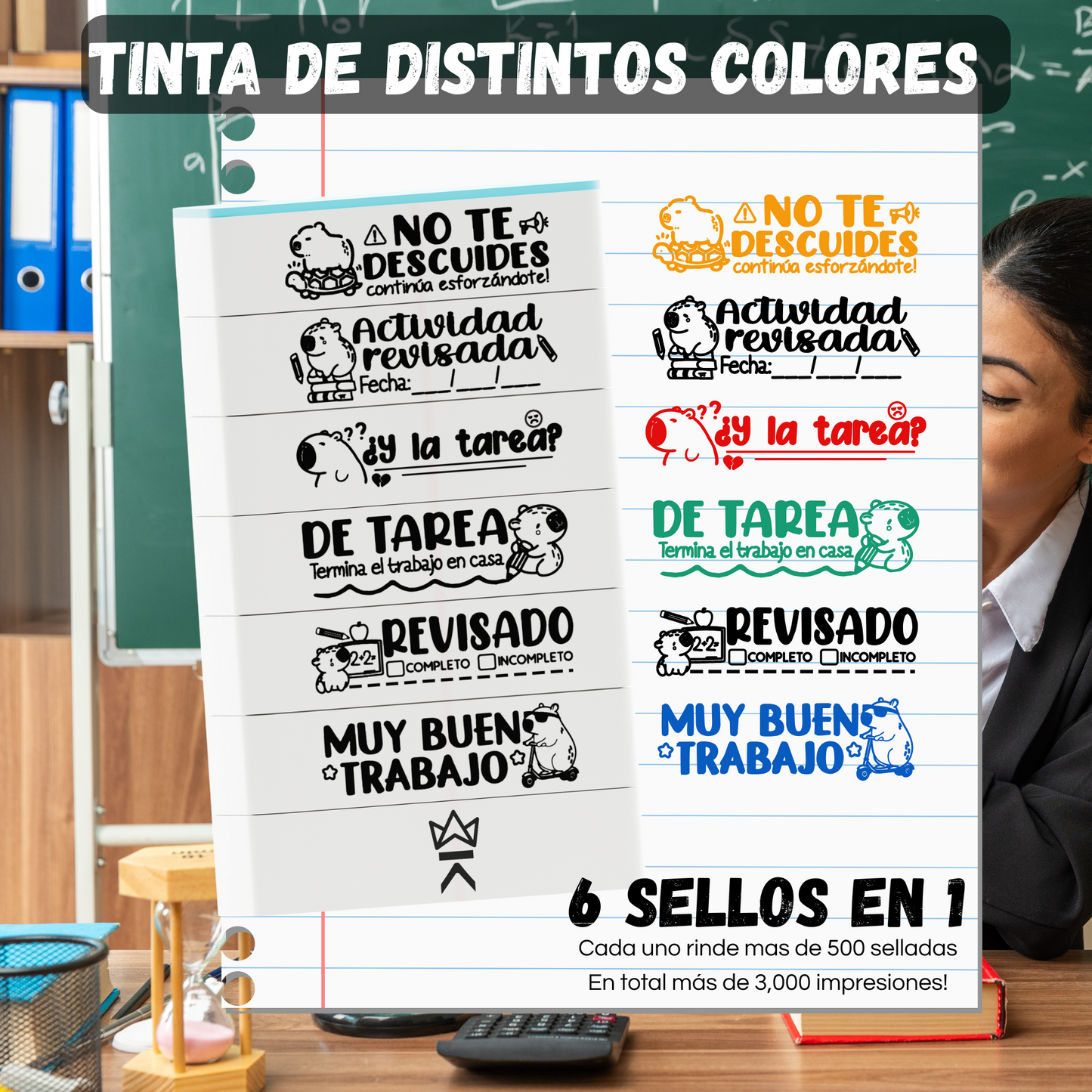 Sello apilable 6 en 1 King Stamp - Capibaras