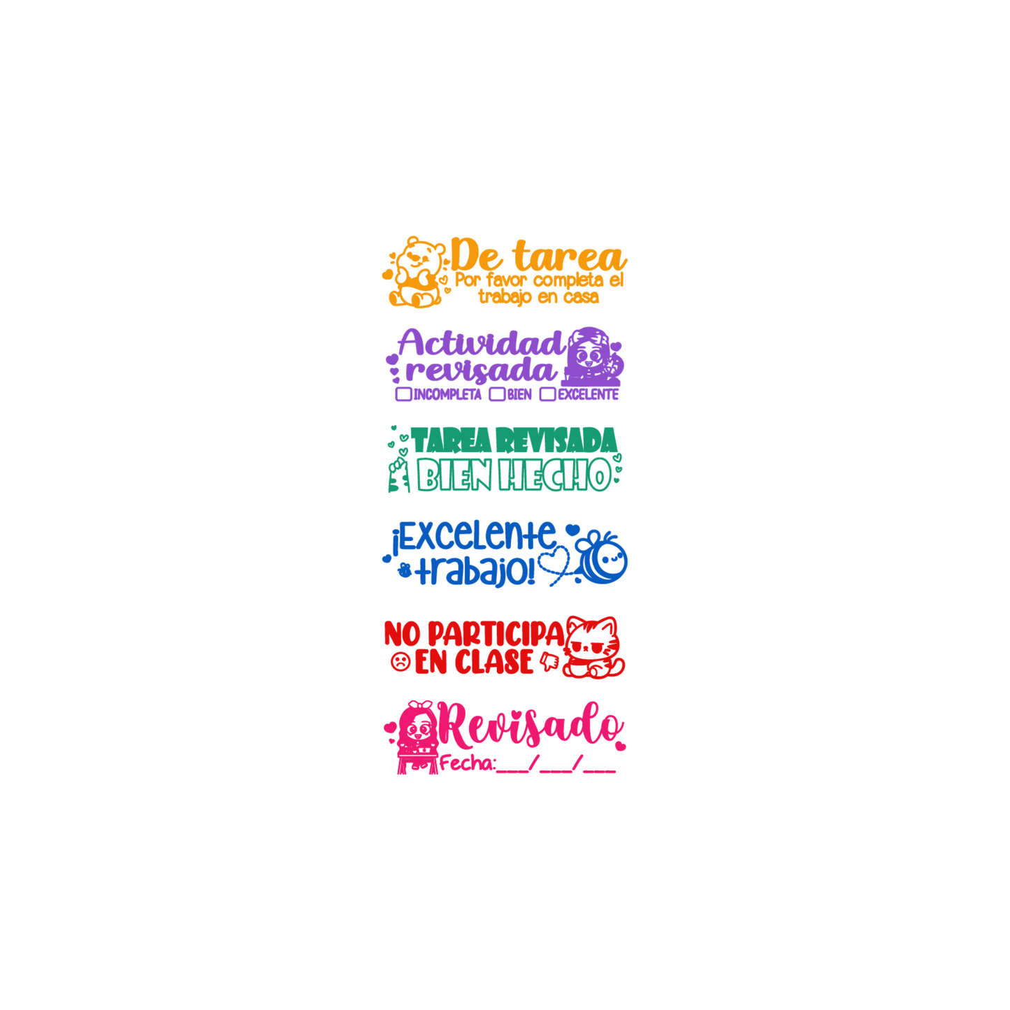 Sello apilable 6 en 1 King Stamp - Maestras 2
