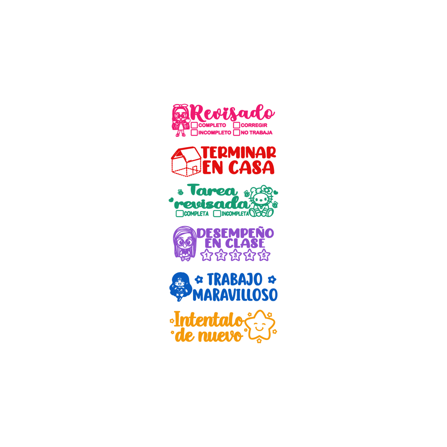 Sello apilable 6 en 1 King Stamp - Maestras 1