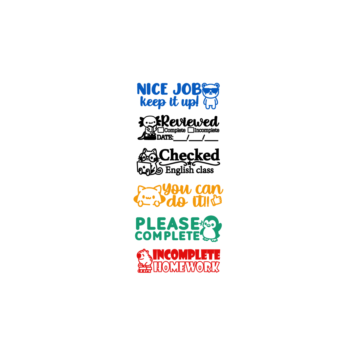 Sello apilable 6 en 1 King Stamp - English
