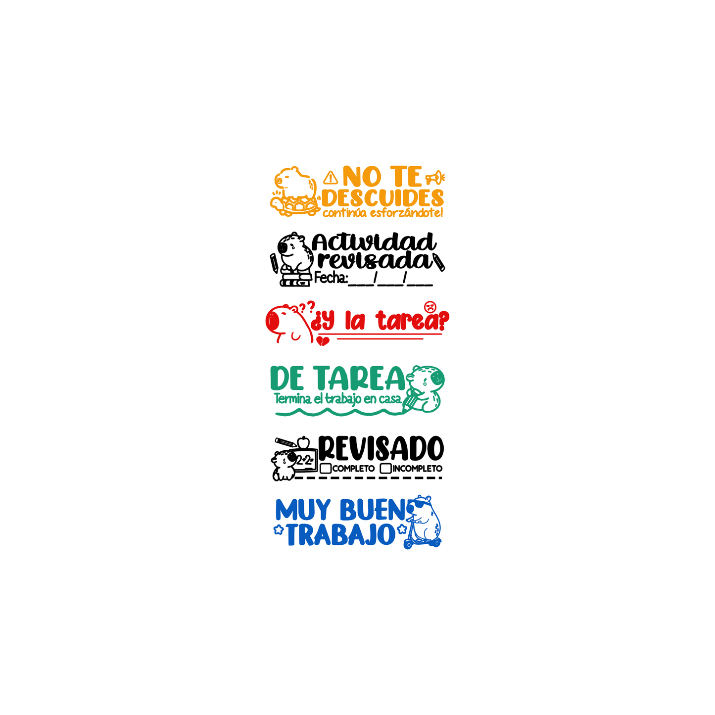 Sello apilable 6 en 1 King Stamp - Capibaras